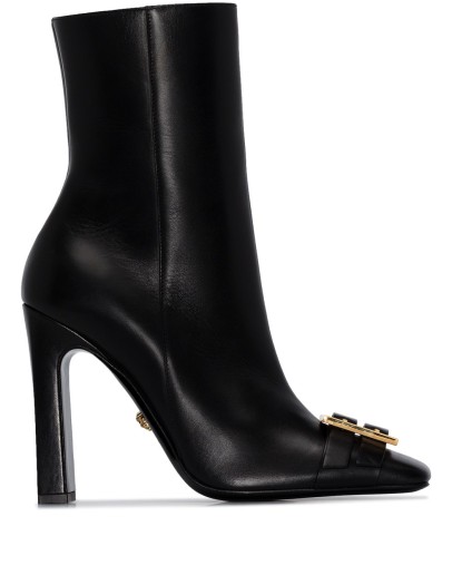 square toe 110mm leather boots