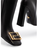 square toe 110mm leather boots