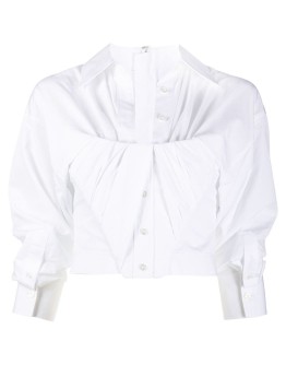 corset-insert cropped shirt