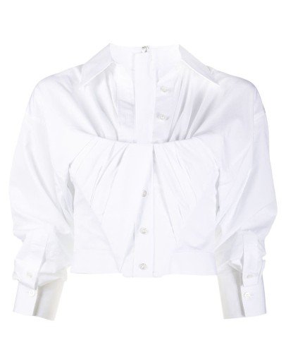 corset-insert cropped shirt