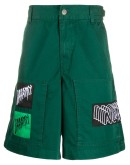 graphic patch cotton shorts