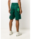 graphic patch cotton shorts