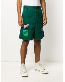 graphic patch cotton shorts