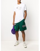 graphic patch cotton shorts