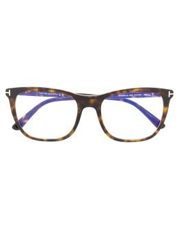 Blue Block tortoiseshell square-frame glasses