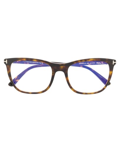 Blue Block tortoiseshell square-frame glasses