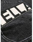 contrast logo belt denim shorts