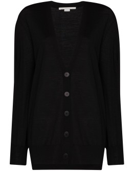 button-down fine-knit cardigan