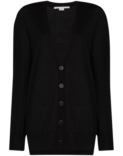 button-down fine-knit cardigan
