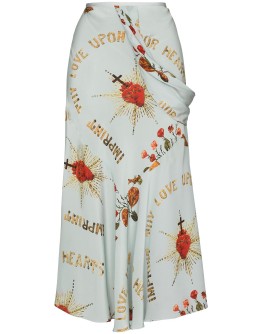 draped silk skirt