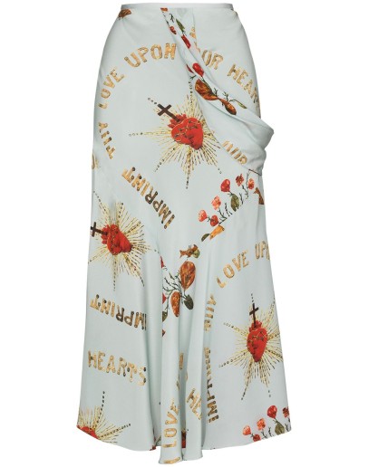 draped silk skirt