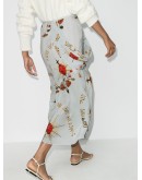 draped silk skirt