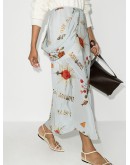 draped silk skirt