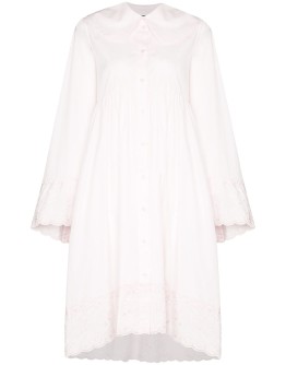 lace-trim shirt dress