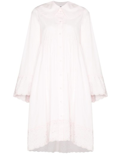 lace-trim shirt dress