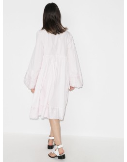 lace-trim shirt dress