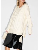 draped cable-knit jumper