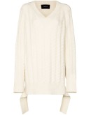 draped cable-knit jumper