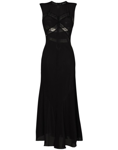 lace-insert midi slip dress