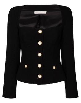 square-neck blazer jacket