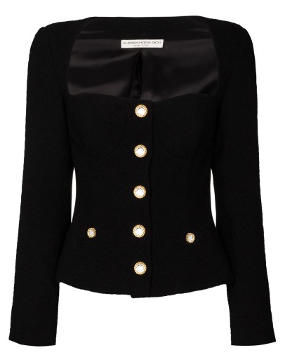square-neck blazer jacket