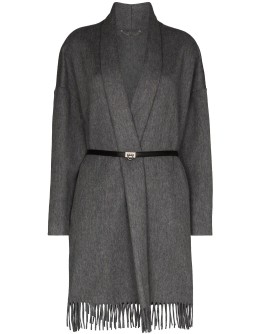 oversized fringe hem cardigan