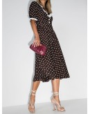 polka-dot ruffled midi dress