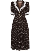 polka-dot ruffled midi dress
