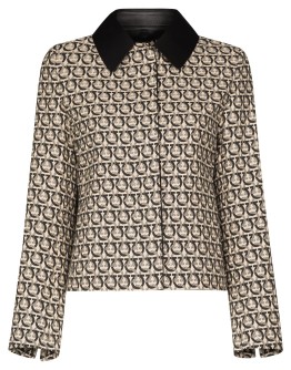 Gancini monogram-print jacket