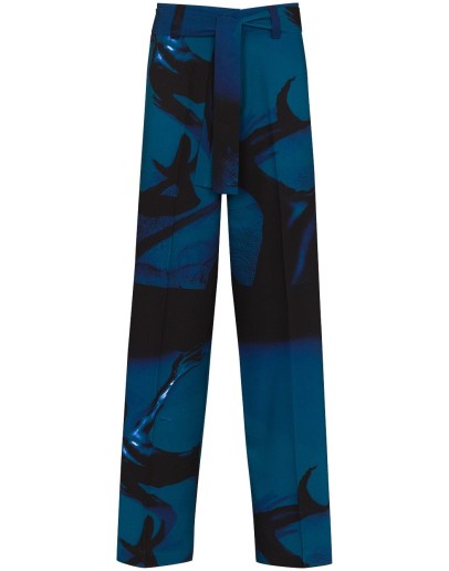 graphic tie waist trousers