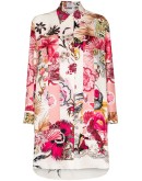 floral-print long-line shirt