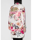 floral-print long-line shirt