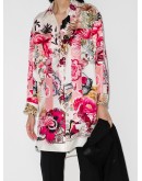 floral-print long-line shirt
