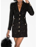 metallic tweed mini dress