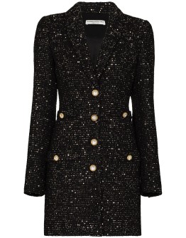 metallic tweed mini dress