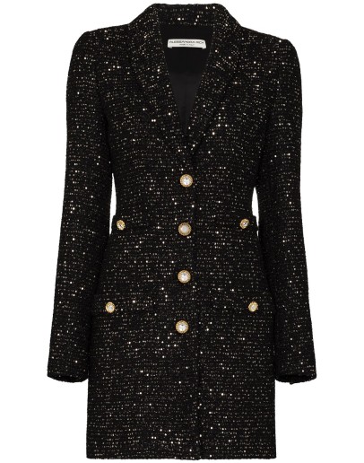metallic tweed mini dress