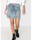 belted denim mini skirt