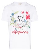 deconstructed floral skull T-shirt