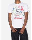 deconstructed floral skull T-shirt