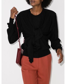 layered merino wool-blend knitted top