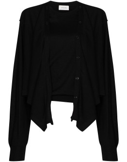 layered merino wool-blend knitted top