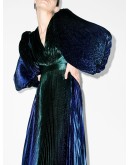 pouf sleeve pleated gown