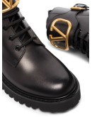 logo-embellished combat boots