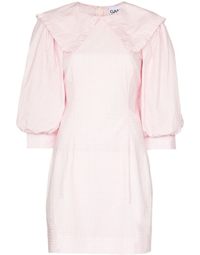 puff sleeve gingham dress