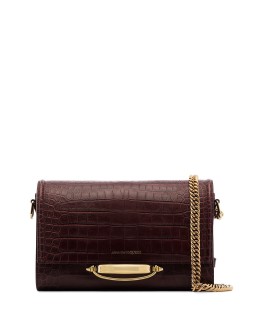 Story croc-effect leather shoulder bag