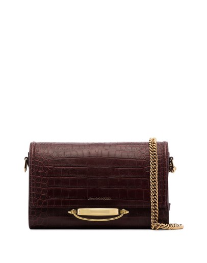 Story croc-effect leather shoulder bag