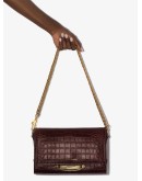 Story croc-effect leather shoulder bag