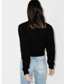 floral embroidered cropped wool sweater