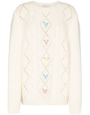 floral-embroidered fine-knit jumper