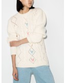 floral-embroidered fine-knit jumper